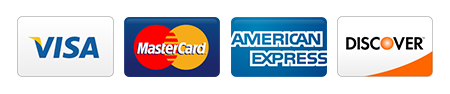 We accept Visa, Mastercard, American Express and Discover Credit Cards